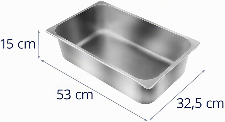 Royal Catering Wärmebrücke Speisenwärmer mit Behälter GN 1/1 RCWB-500 (500 W Halogenlampe, Max. Temp