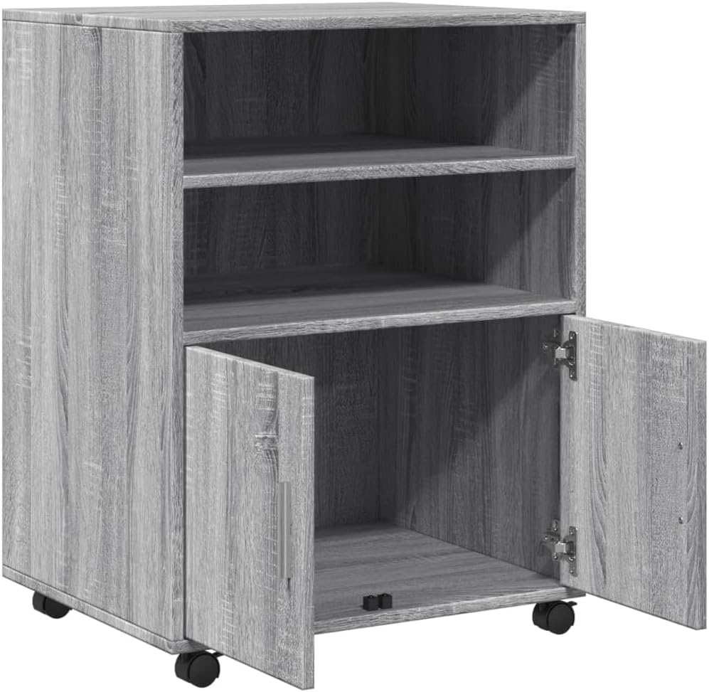 vidaXL Rollschrank Grau Sonoma 60x48x81 cm Holzwerkstoff, Grau Sonoma