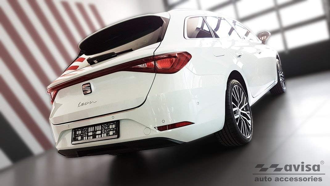 Avisa Schwarz Edelstahl Heckstossstangenschutz kompatibel mit Seat Leon Sportstourer inkl. FR / Cupr