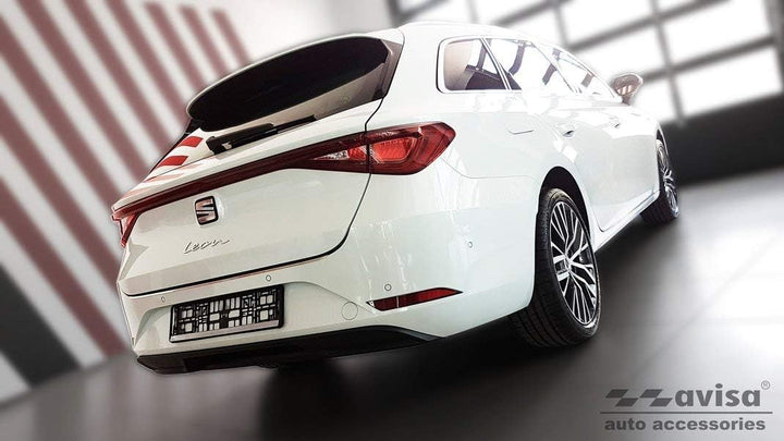 Avisa Schwarz Edelstahl Heckstossstangenschutz kompatibel mit Seat Leon Sportstourer inkl. FR / Cupr