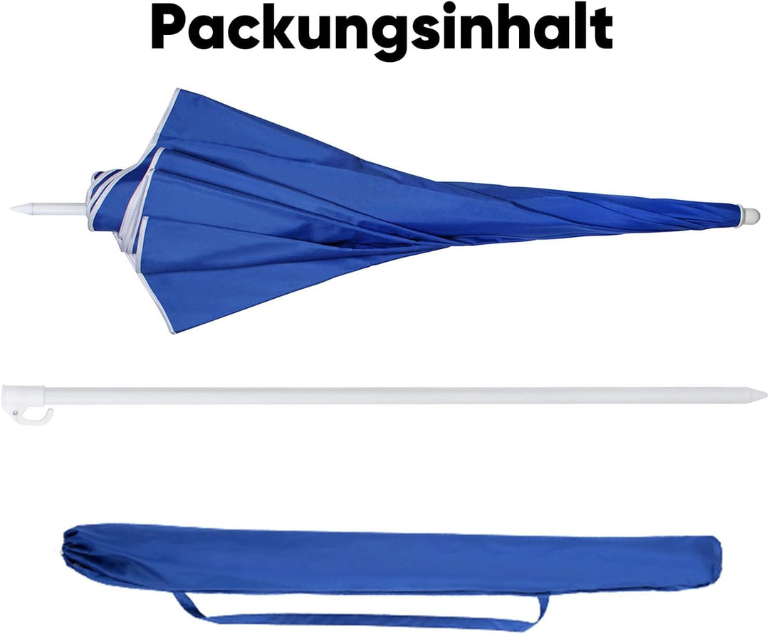 Sekey 160 cm Sonnenschirm Strand mit Schutzhülle für Balkon Garten & Terrasse Neigungswinkel und Höh