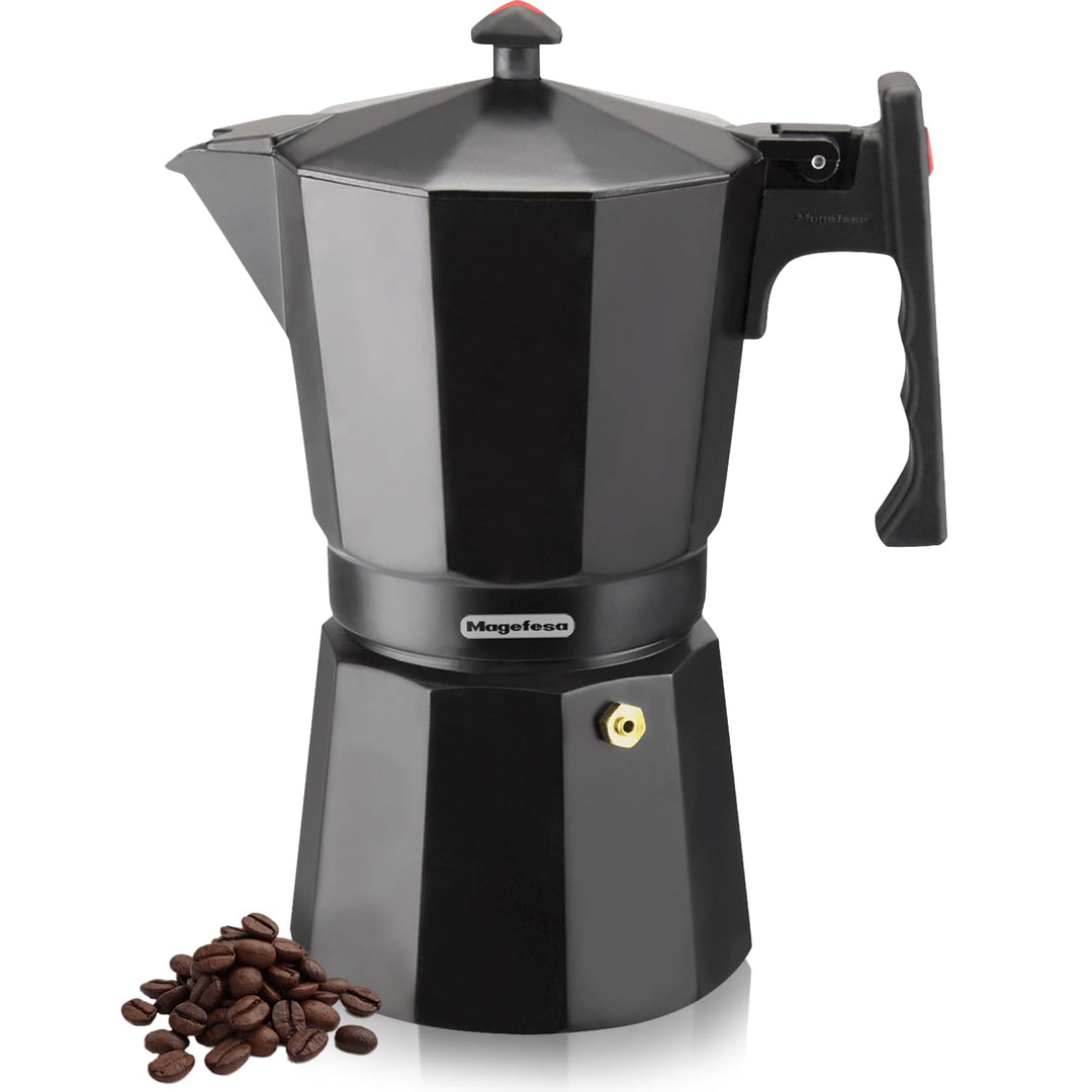 Magefesa Colombia Noir - Espressokocher für 12 Tassen, 600 ml, Extra Dickes Aluminium, für alle Herd