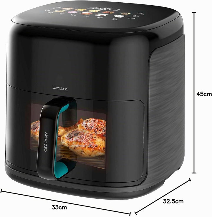 Cecotec Heissluftfritteuse ohne Öl - 8,5L - Grill - Doppelwiderstand - Integrierter Smoker - Air Fry