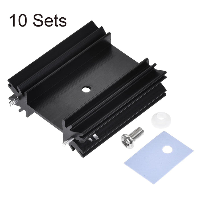 sourcing map 10 Stück 34 mm x 25 mm x 12 mm TO-220 Aluminium Kühlkörper zum Kühlen von Transistordio