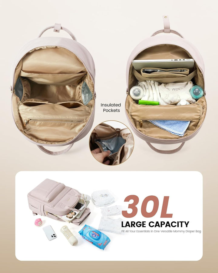 LOVEVOOK Wickelrucksack Baby Wickeltasche Rucksack mit Wickelauflage Lässig Diaper Bag mit Kinderwag