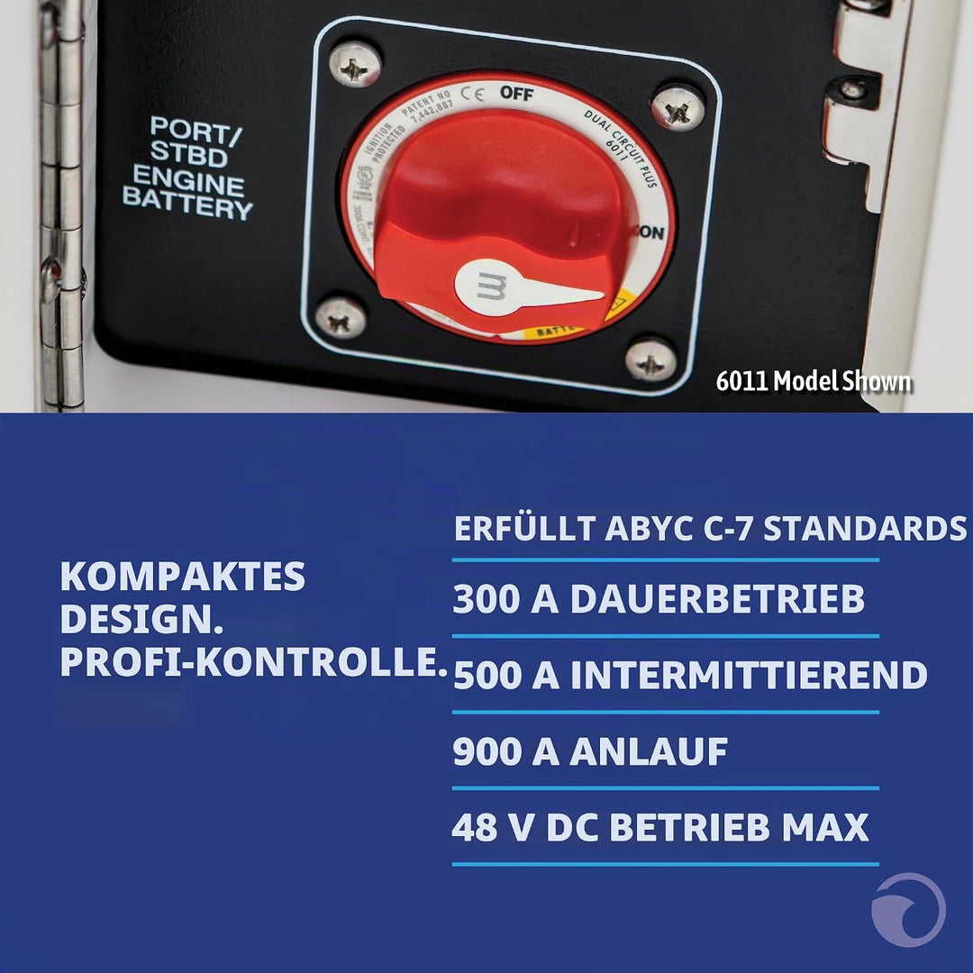 Blue Sea Systems Batterieschalter m-Serie, 300 A, An-Aus mit Knauf MULTICOLOR, An-Aus mit Knauf MULT