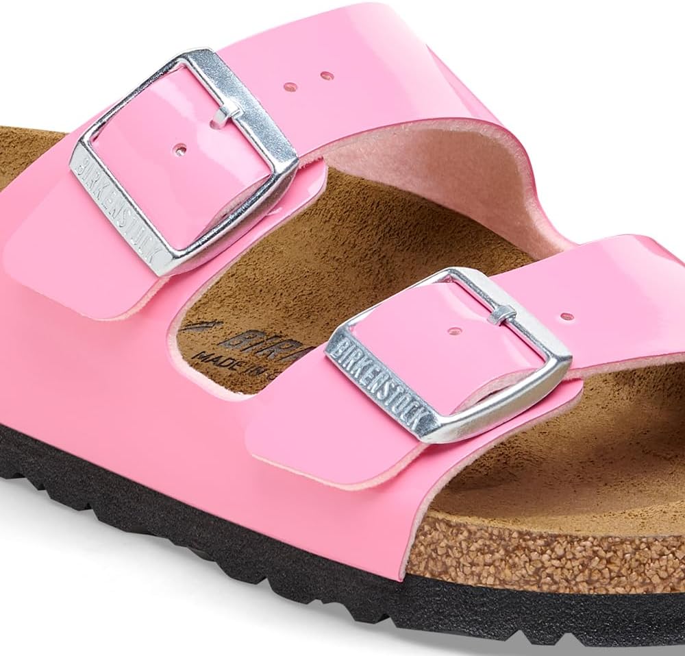 BIRKENSTOCK Unisex Arizona BS Birko-Flor Patent Sandalen 36 EU Schmal Rosa, 36 EU Schmal Rosa