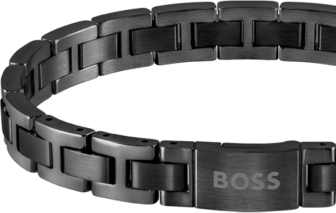 BOSS Jewelry Armband mit Knebelverschluss für Herren Kollektion METAL LINK ESSENTIALS aus Edelstahl
