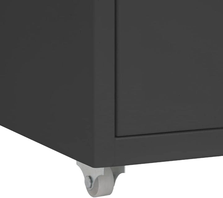 Myheimly Aktenschrank 5 Schubladenmit Rollen Anthrazit 28x41x69cm Aktenschrank mit Rollen Rollcontai