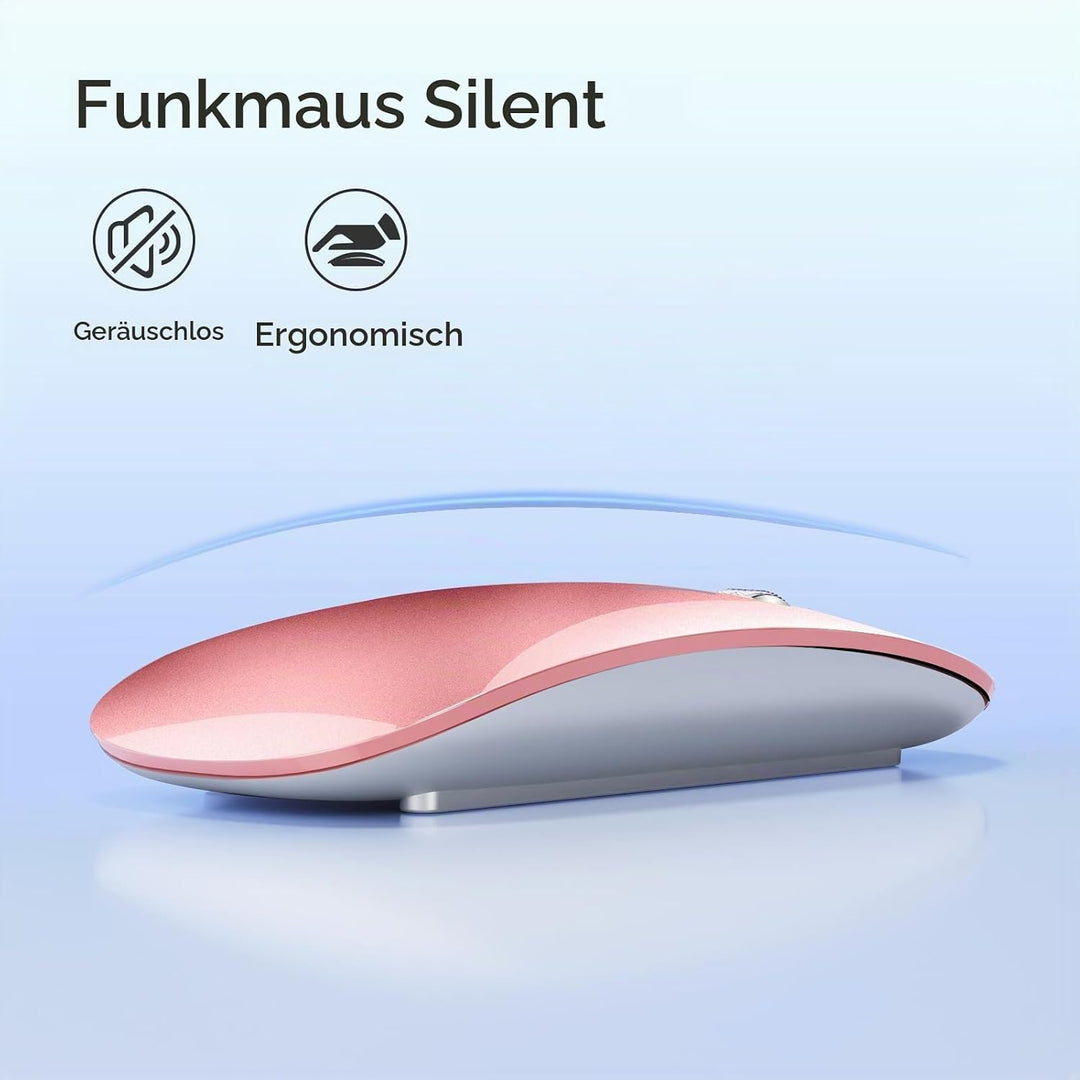 Uiosmuph U30 Bluetooth Maus Kabellose,Wiederaufladbare Leise (BT5.1+ BT5.1+ USB) Funkmaus Laptop Wir