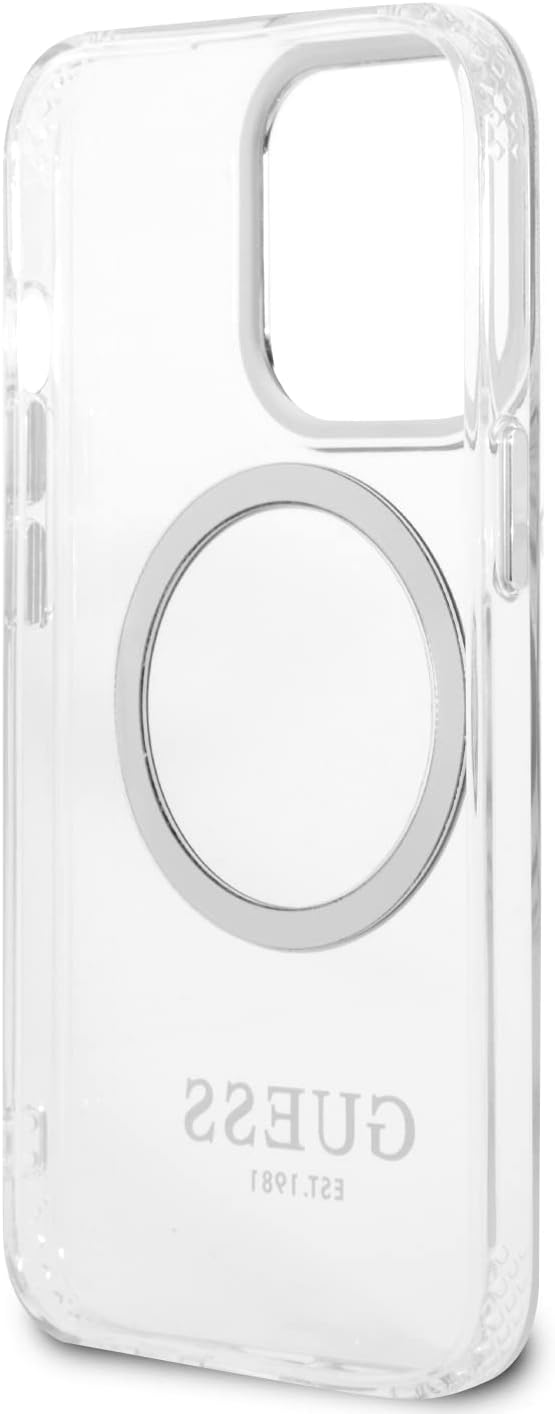 Guess GUHMP13LHTRMS Hülle für iPhone 13 Pro / 13 6,1" Silber/Silver Hard case Metal Outline