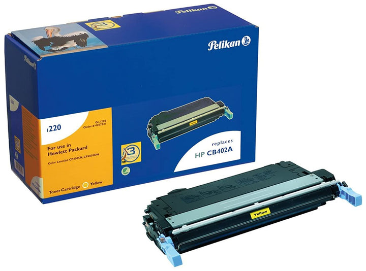 Pelikan Toner ersetzt HP CB402A (passend für Drucker HP LJ 4005 / -n / -dn) Gelb 9850 Seiten