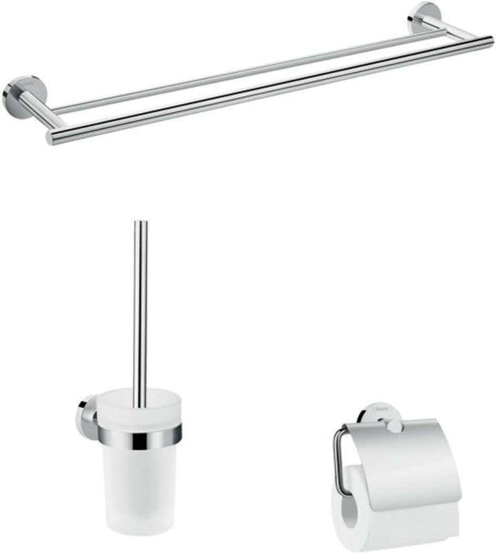 hansgrohe Logis Universal Handtuch-/ Toilettenpapierhalter Bad-Accessoire (Set 3-teilig, Toilettenbü