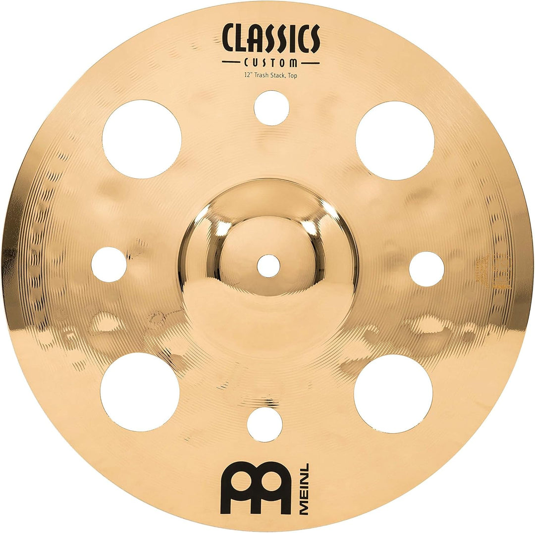 Meinl Cymbals Classics Custom Brilliant Trash Stack 12 Zoll (Video) Schlagzeug Becken mit Löchern –