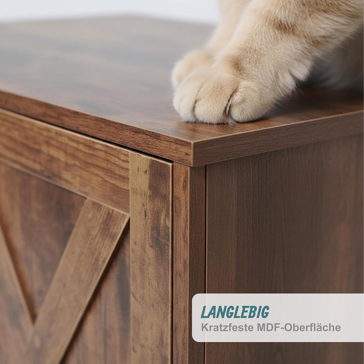Relaxdays Katzenschrank für Katzentoilette, Trennwand, Eingang, Katzenklo verstecken, HBT: 50x80x53