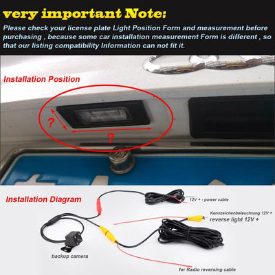 Navinio Auto Kennzeichenleuchte-Rückfahrkamera mit Distanzlinien Replacement for Megane 2 II 3 III E