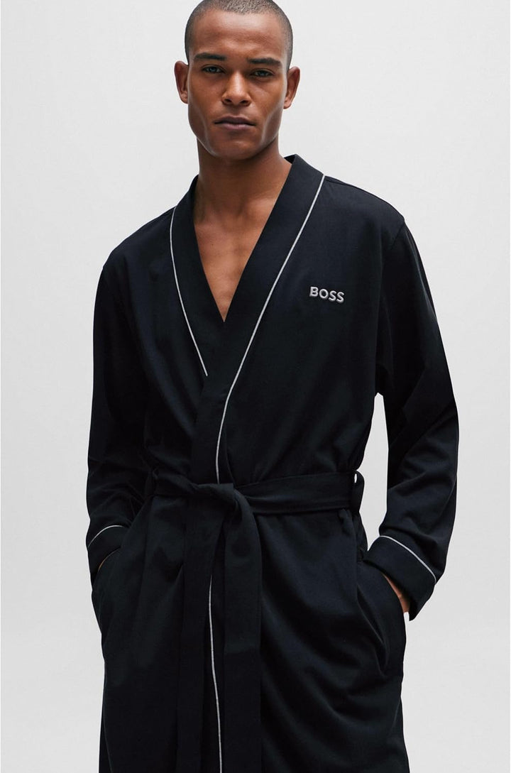 BOSS Bademantel Kimono aus weichem Baumwoll-Jersey S Black 001, S Black 001