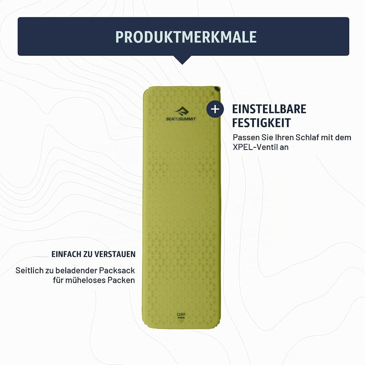 Sea to Summit Camp Self-Inflating Foam Sleeping Mat for Camping and Backpacking Konisch – gross (78