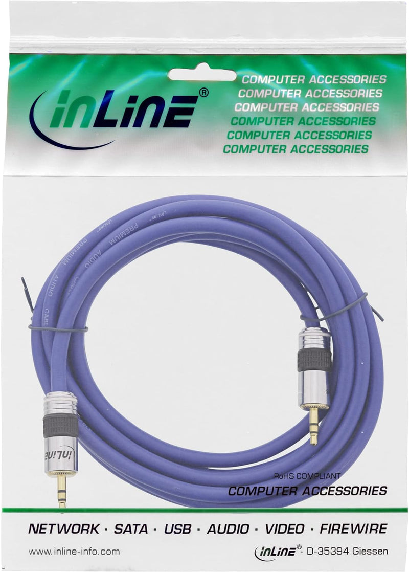 InLine 99957P Klinken-Kabel PREMIUM, 3,5mm Stecker / Stecker, 20m