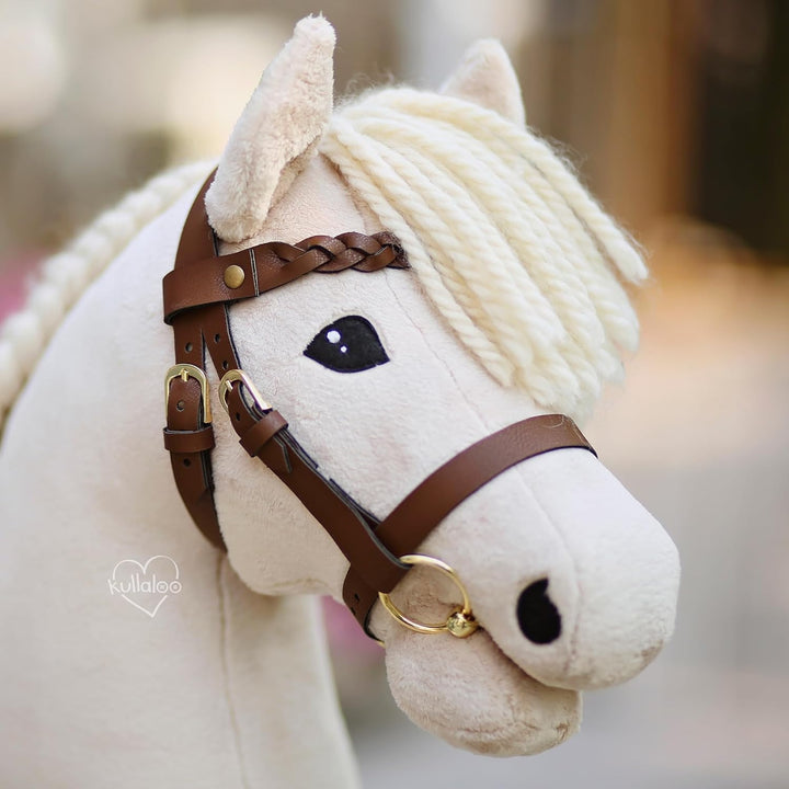 Trense Hobby Horse selber machen ◆ GOLD EDITION ◆: Materialset für Steckenpferd-Trensen mit braunem