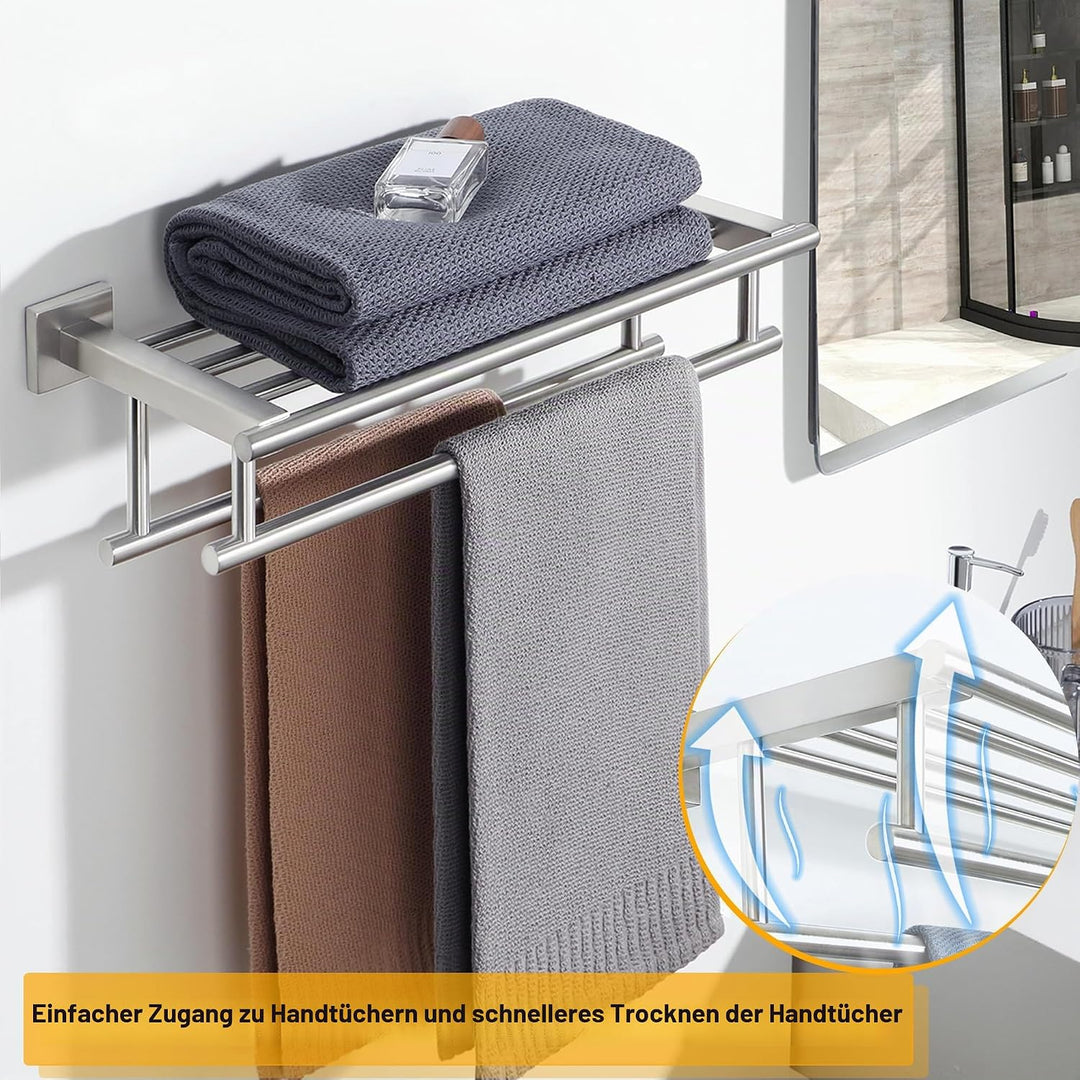 SAYAYO Handtuchhalter Bad Wand Gästehandtuchhalter Wandmontage Edelstahl Premium Doppelt Badetuchhal