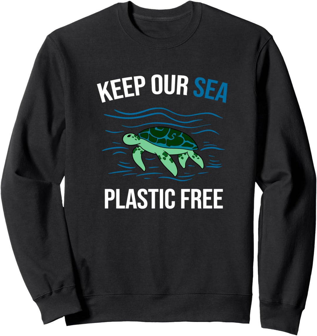 Vintage Keep Our Sea Plastic Free Sea Turtle Rescue Sweatshirt