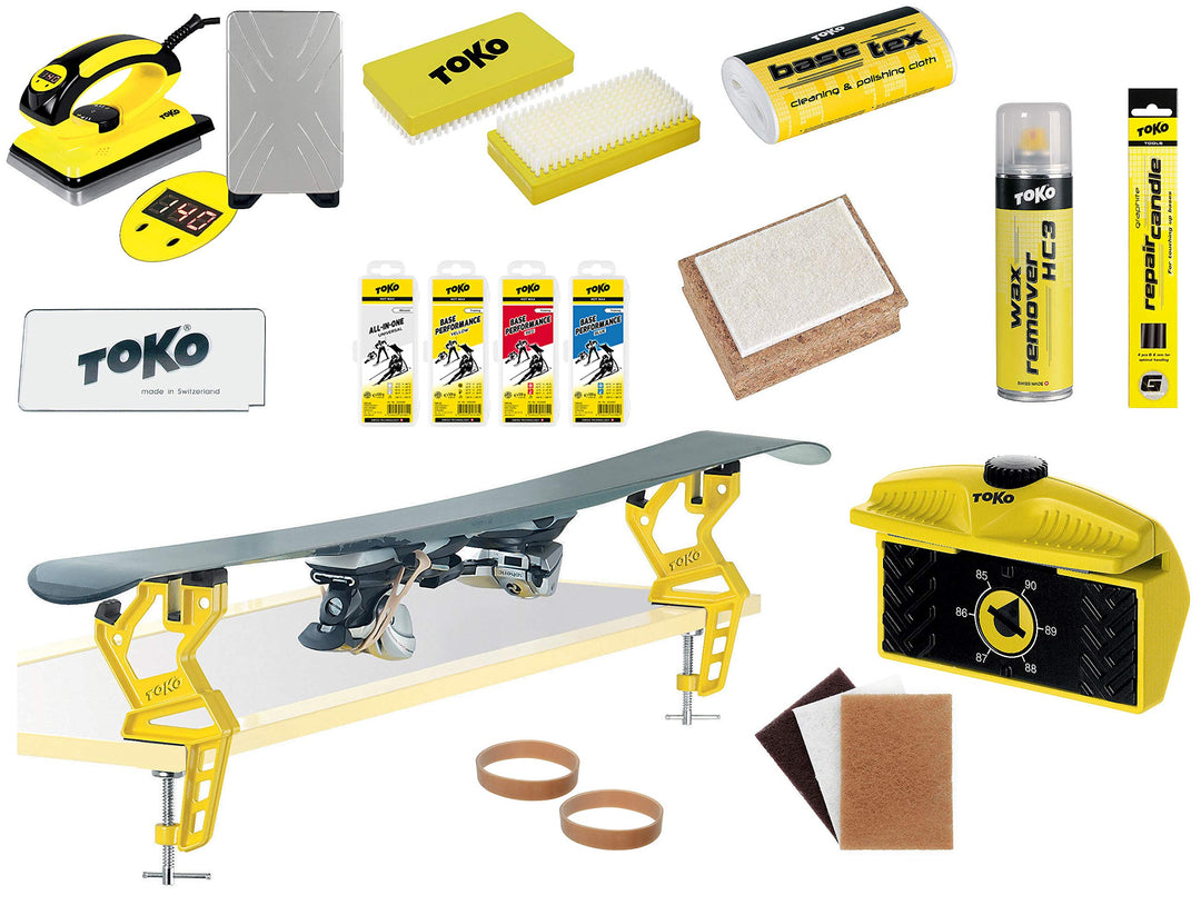 TOKO Geschenke-Set Skiwax Deluxe Set 15-teilig mit Digital Wachsbügeleisen Skispanner und Kantenschä