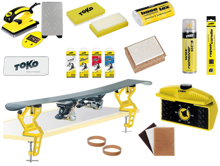 TOKO Geschenke-Set Skiwax Deluxe Set 15-teilig mit Digital Wachsbügeleisen Skispanner und Kantenschä