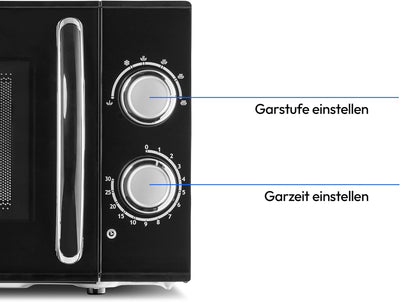 MEDION Mikrowelle, ca. 700 Watt Leistung, ca. 17 Liter Kapazität, 6 Stufen, Auftaufunktion, MD 15644