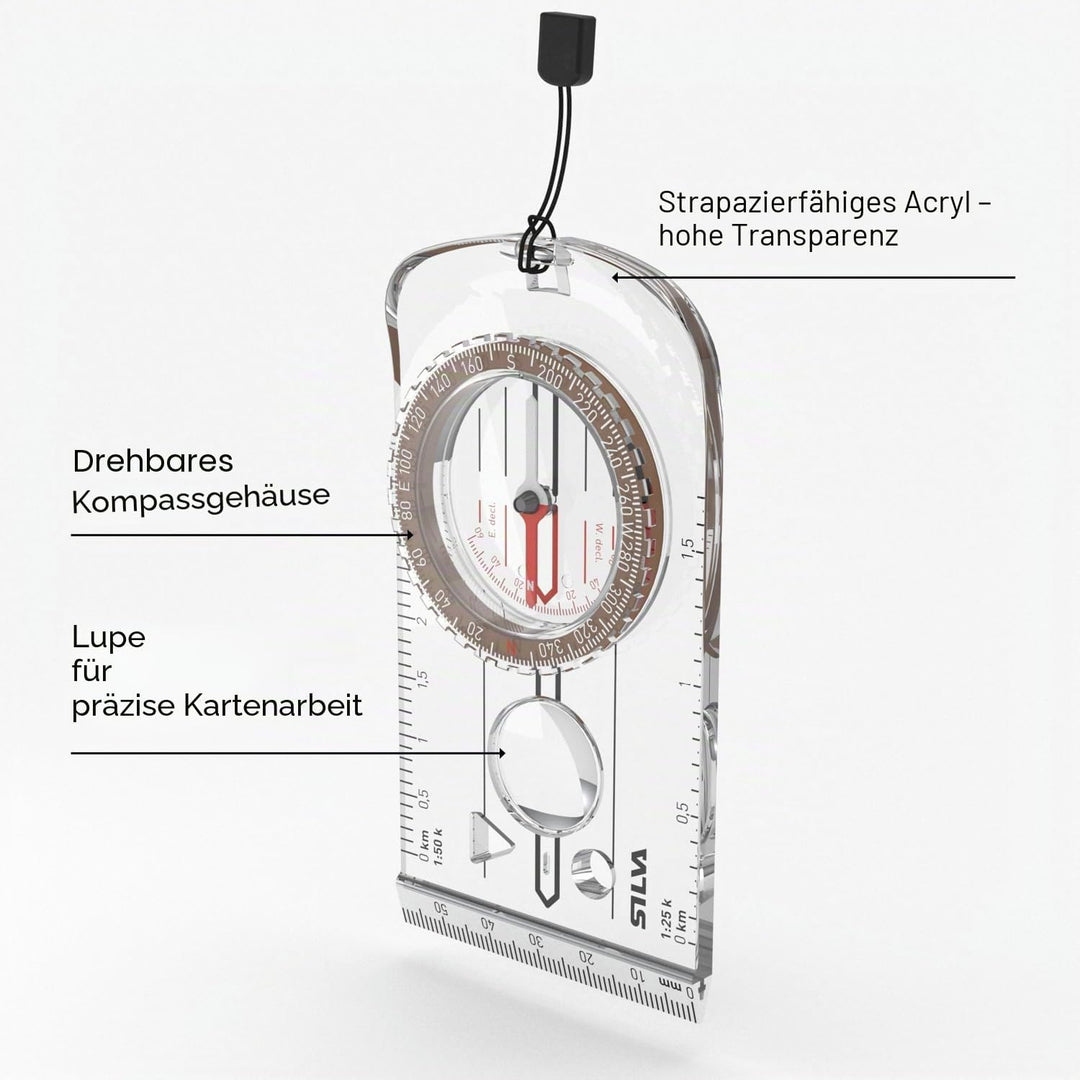 Silva Unisex-Adult Compass 3NL-360 Kompasse, durchsichtig, Einheitsgrösse