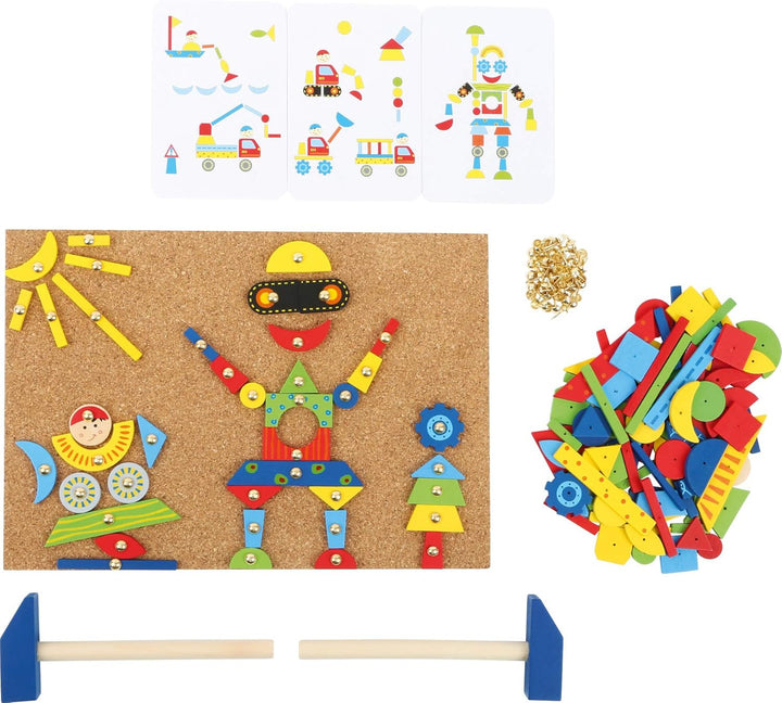 small foot Hämmerchenspiel aus Kork und Holz, inkl. Zubehör, für kreativen Spass ab 6 Jahre, 3944 Hä