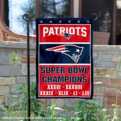 WinCraft New England Patriots Six Time Super Bowl Champions Garden Flag