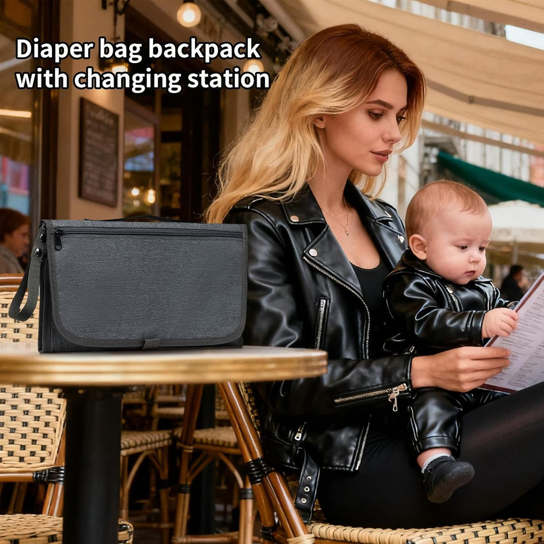 Wickeltasche Handtasche – wasserdicht mit Haken für Kinderwagen – Wickelunterlage mit Matratze, für
