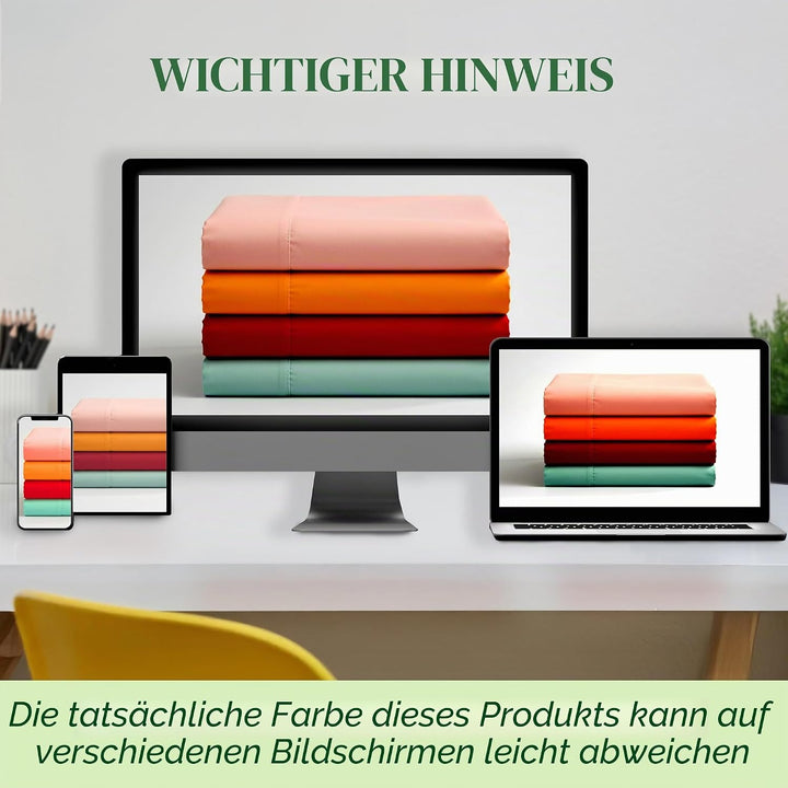 Elegant Comfort Luxuriöses Bettwäsche-Set, Fadenzahl 1500, ägyptische Qualität, dreireihig, Bestickt