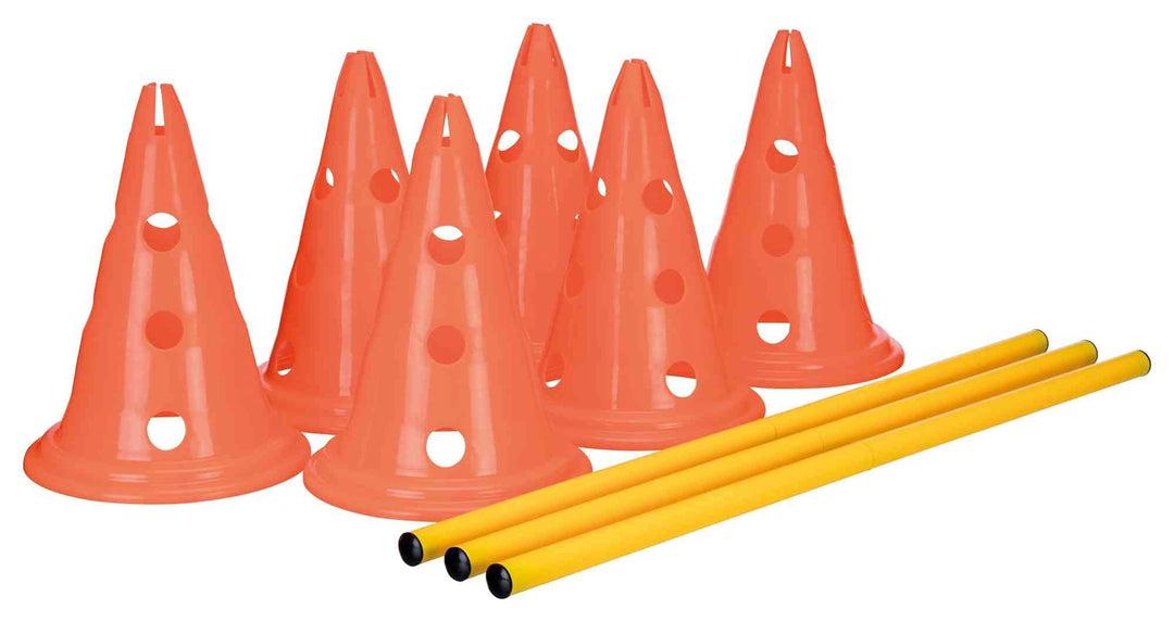 Trixie 32091 Dog Activity Hindernisse, 3 St., ø 23 × 30 cm/78 cm, orange/gelb, 3 St., ø 23 × 30 cm/7