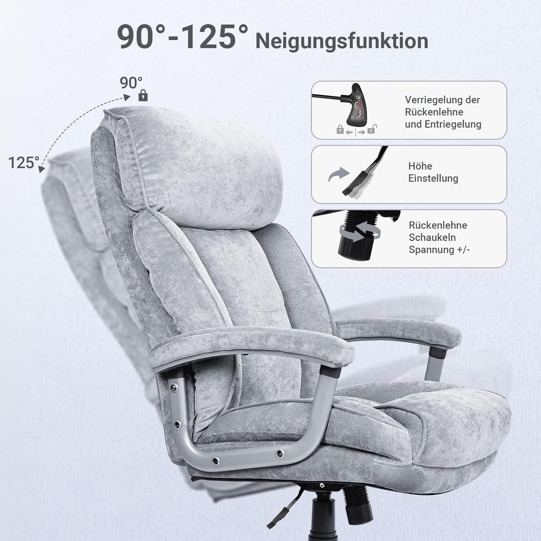ACMELIFE Chefsessel, Computer-Bürostuhl mit extra Dicker Polsterung, gepolsterten Armlehnen, Kopfstü