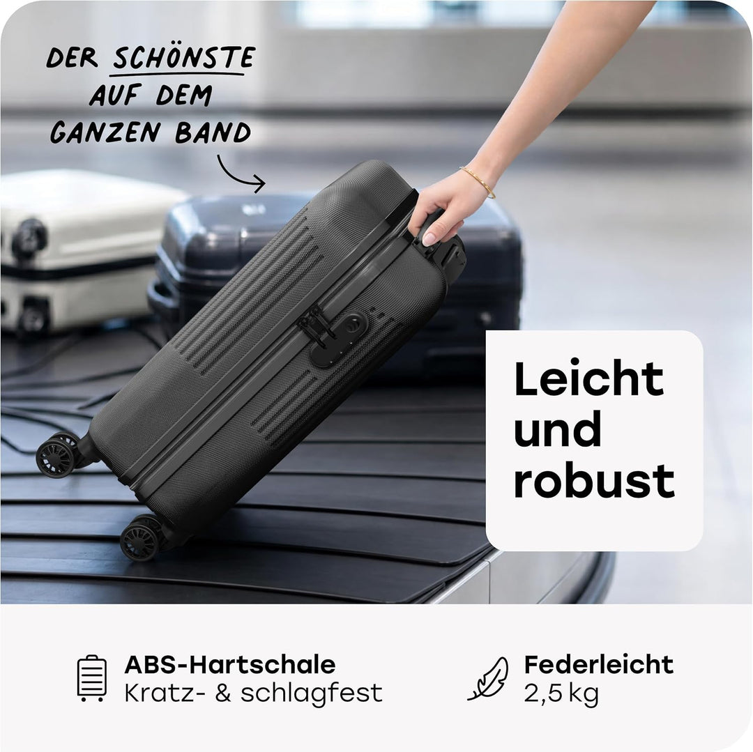 travelite 4-Rad Handgepäck Koffer klein 37 Liter, Gepäck Serie BALI: ABS Hartschalen Trolley erfüllt