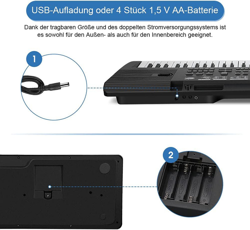 Cocoarm 61 Tasten Digitale Tastatur Klavier Einsteiger Digital Piano Musik Elektronische Orgel Tragb
