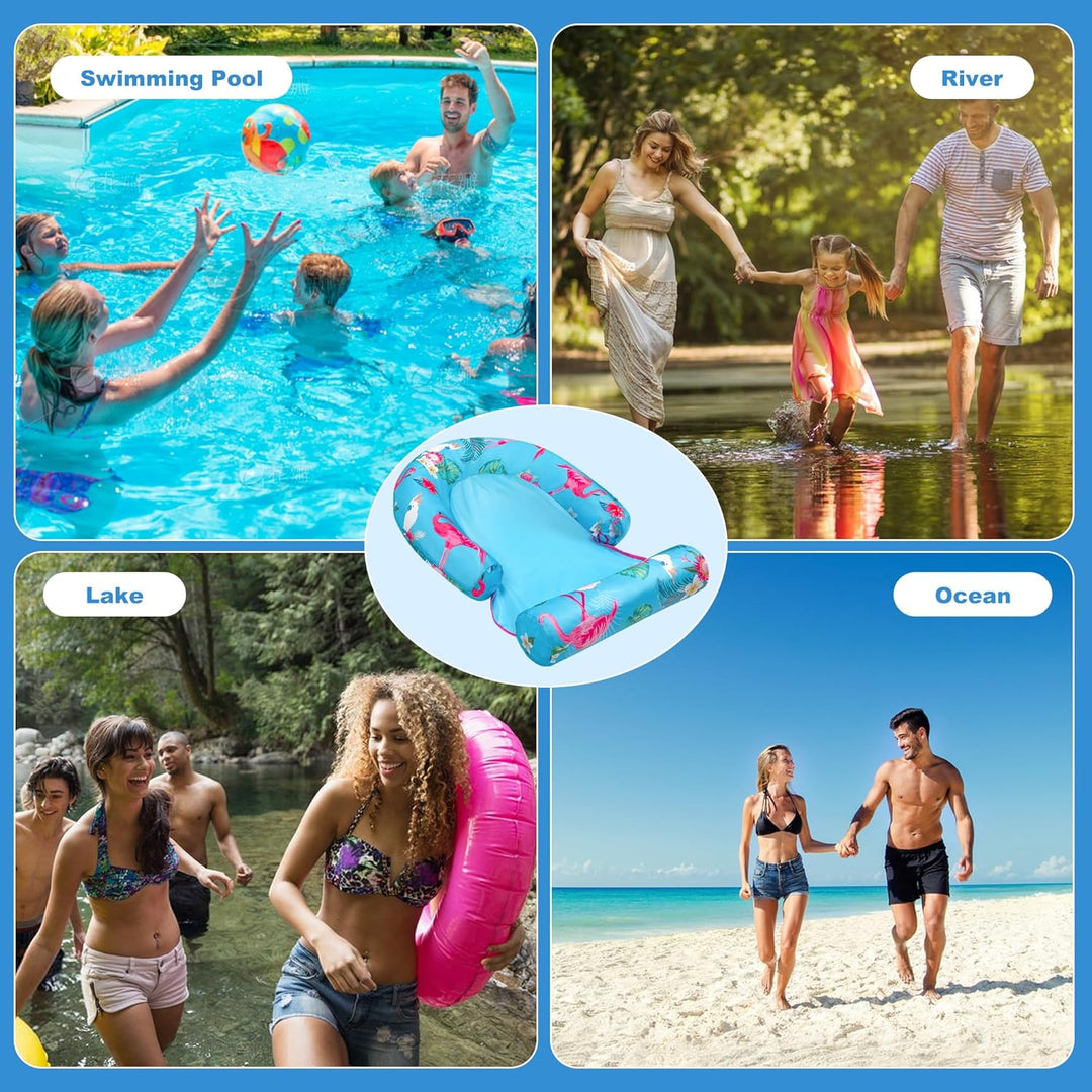 2er-Pack Aufblasbare Luftmatratze Pool-Sessel mit Beinablage – Vielseitige Luftmatratze für Pool & S