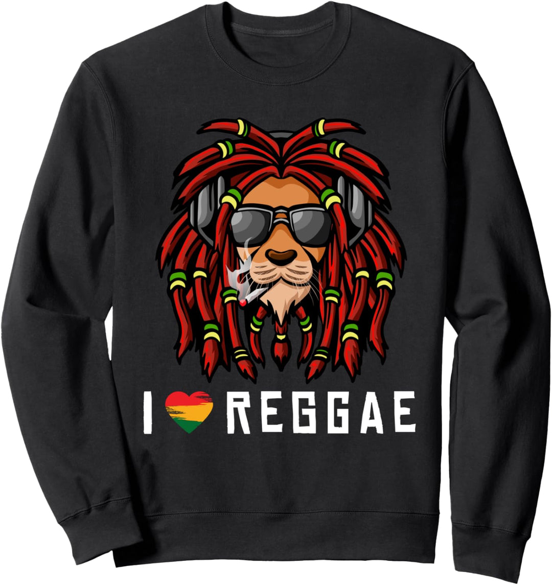 Reggae Löwe Rastafari Dreadlocks Reggaeton Jamaika Rasta Sweatshirt