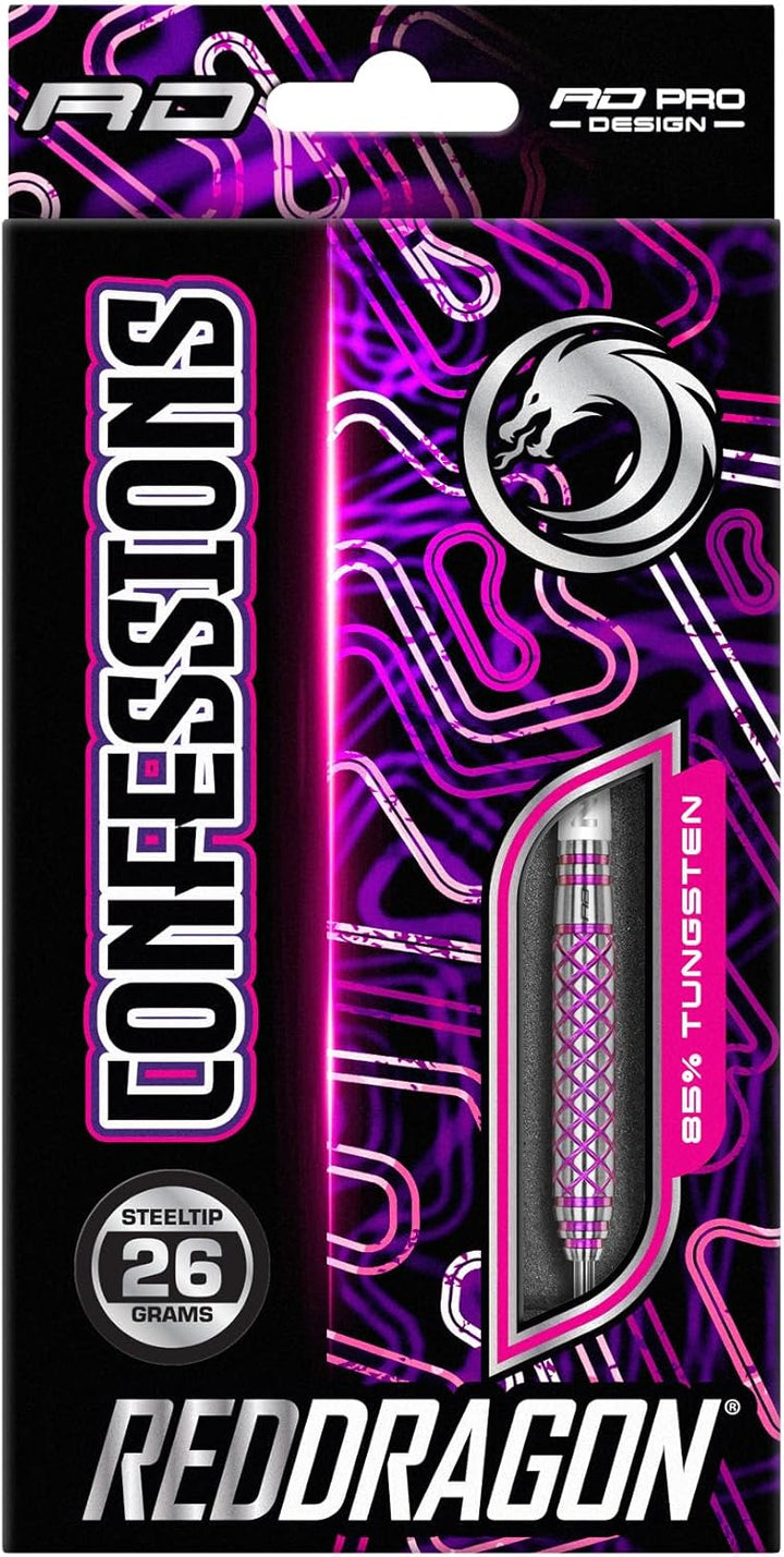 RED DRAGON Confessions 26g, 28g oder 30g Tungsten Darts mit Flights und Schäfte 26.0 Gramm, 26.0 Gra