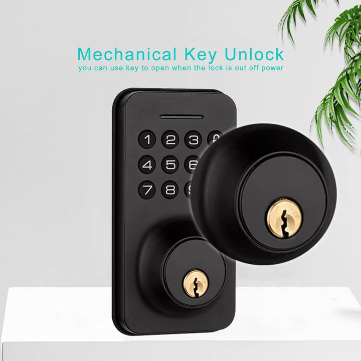 Splenssy Keyless Entry Türschloss mit Tastatur, Smart Deadbolt Lock mit 2 Schlüsseln, Passwort/Mecha