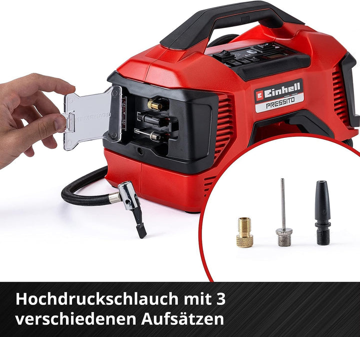 Einhell Akku-Kompressor PRESSITO Power X-Change (Li-Ion, 18/230 V, max. 11 bar, 71 cm Schlauchlänge,