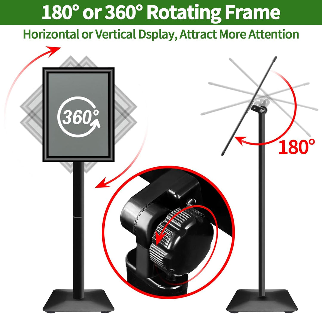 VAIIGO Heavy Duty Sign Holder Poster Stand, Adjustable Menu Display Stand Floor Standing Sign Holder