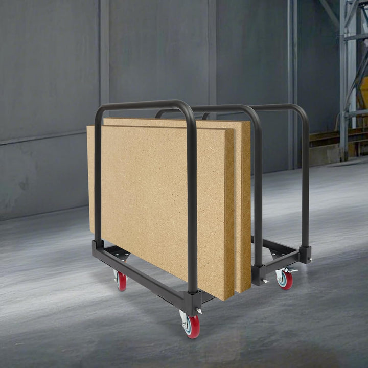 Plattenwagen 3-Stangen 200lbs 4 Räder Q235 Stahl, schwarz