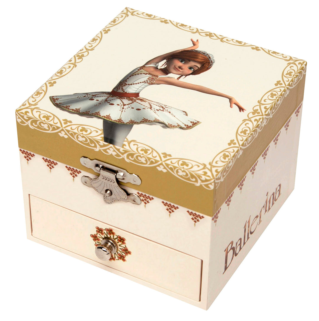 Trousselier 6260703 Musikspieldose für Kinder, Ballerina, nachtleuchtend, Schmuckschatulle mit auszi