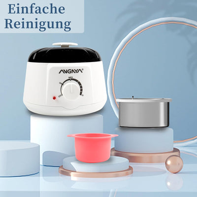 ANGNYA Waxing Set Wachswärmer set mit Hartwachsperlen 400g und Wachsheizspateln 20 Stück, einem Sili