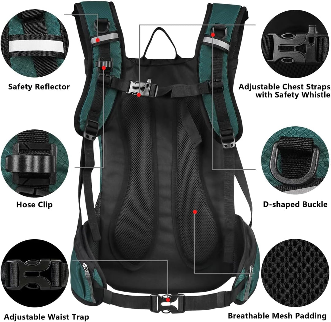 Lunidry Trinkrucksack Fahrradrucksack mit Trinkblase 2L Wasserdicht Sportrucksack, 20L Hydration Ruc