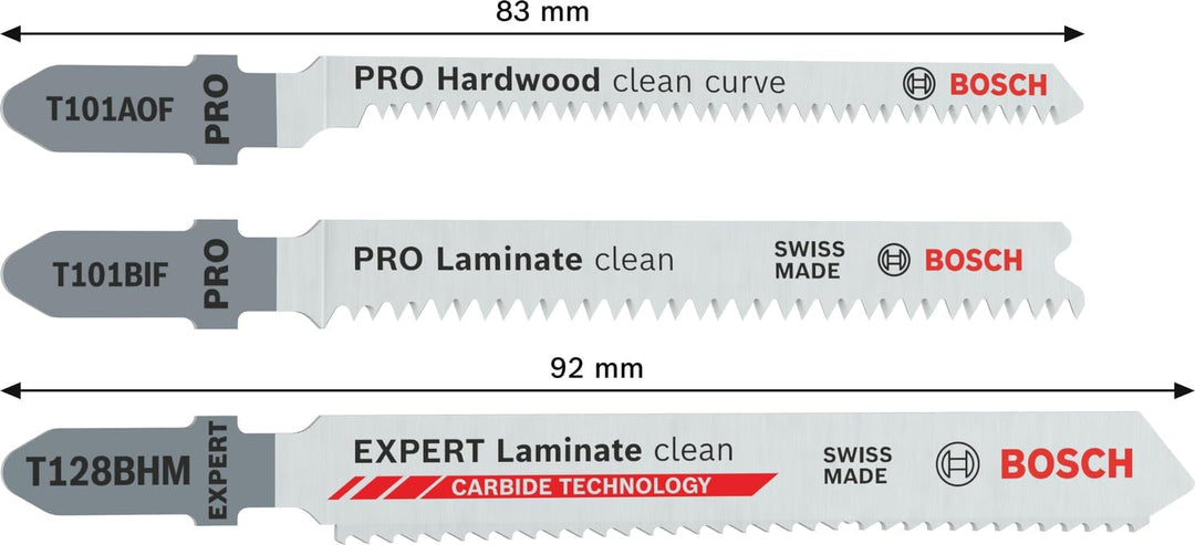 Bosch 15x PRO Laminate Stichsägeblatt Set, 15-tlg. (für Hartholz, Parkett, 113 x 50 mm,) 15 Stück, 1