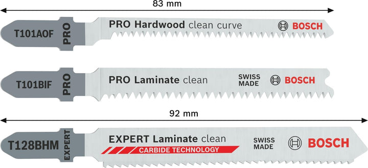 Bosch 15x PRO Laminate Stichsägeblatt Set, 15-tlg. (für Hartholz, Parkett, 113 x 50 mm,) 15 Stück, 1